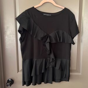 XL , very cute black ruffled blouse from White House Black market